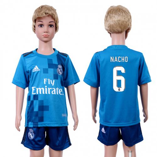 Real Madrid #6 Nacho Sec Away Kid Soccer Club Jersey - Click Image to Close